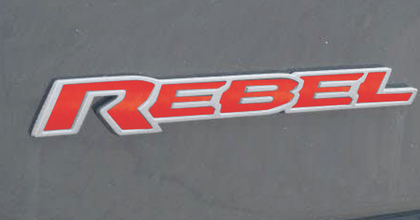 "Rebel" Emblem Decal Overlay Kit 2019 Ram Truck - Click Image to Close